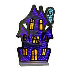 Halloween Pink Haunted House LED Infinity Light - 15.6" GC2798630-PU