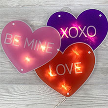 10' Happy Valentine's Day Pink String Lights 50ct