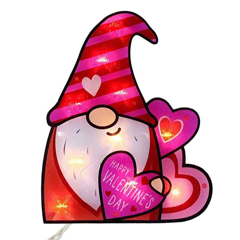 Valentine's Day Gnomes Tie Up Curtain for Window, Love
