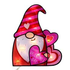 Valentine's Gnome Shimmer Window Light  PD-171237