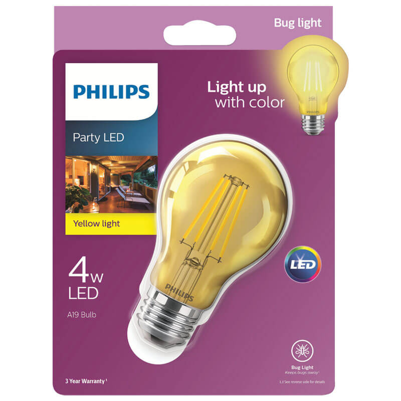 Philips Yellow A19 LED Party Light Bulb - Medium Base