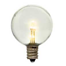 LED Globe Light Bulb - Plastic - G50 - E12 Warm White AIS-G50C-PL-WW