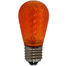 Amber LED S14 Crystal Cut Faceted Light Bulb