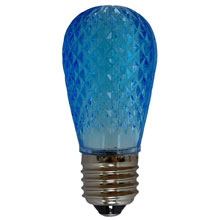 LED S14 Light Bulb - Medium Base - Faceted Bulb - Blue