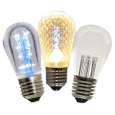 Clear/White S14 LED Bulbs