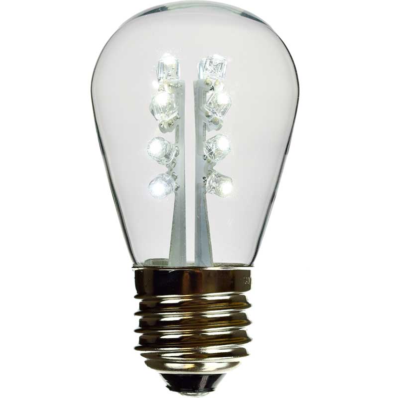 pure white LED S14 glass light bulb