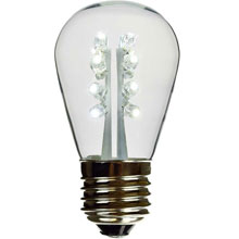 LED S14 Light Bulb - Medium Base - Pure White/Glass LI-S14LED-PW/GL