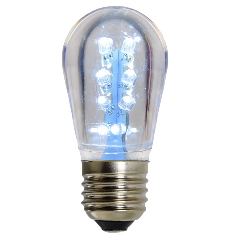 LED S14 Medium Base Light Bulb - White/Plastic