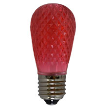 Red LED S14 Crystal Cut Faceted Light Bulb