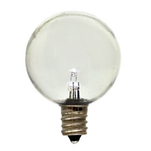 White G40 LED Shatterproof Globe Light Bulb - Candelabra Base - Plastic