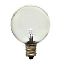 White G40 LED Shatterproof Globe Light Bulb - Candelabra Base - Plastic