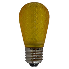 Yellow LED S14 Crystal Cut Faceted Light Bulb