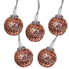 Moraccan Gold Metal Sphere Lights - 10  600191