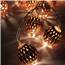 Moroccan Gold Metal Sphere Lights - Displayed