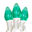 25' Retro White C7 Light Strand - Green Smooth LED Bulbs   25WHC7LEDSMGR