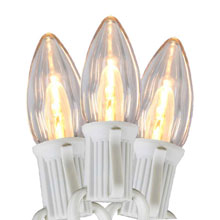 25' Warm White C9 LED String Lights - White Wire