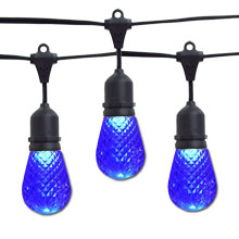 Blue LED Faceted Commercial String Lights