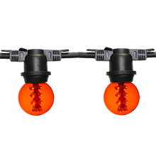 Amber LED G50 Designer Globe Lights - 48' Black Light Strand