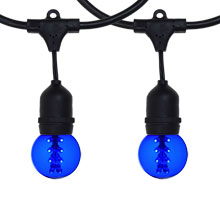 48' Blue LED Designer Globe Light Kit - Black Suspended
