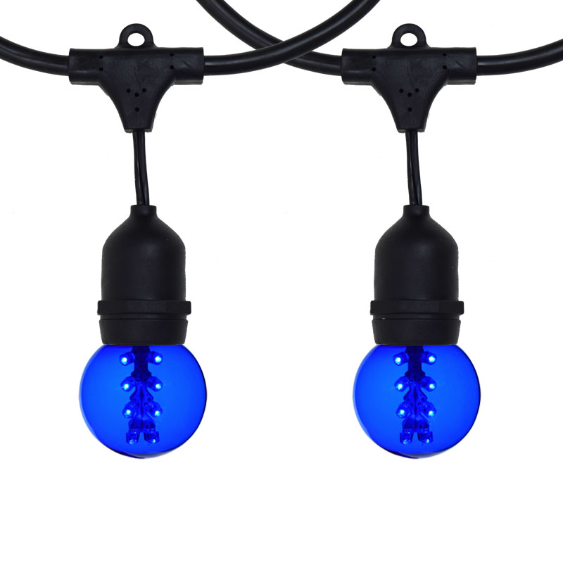 48' Blue LED Designer Globe Light Kit - Black Suspended