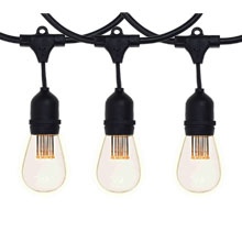 330' Vintage LED Suspended Light Strand Kit - Black Suspended