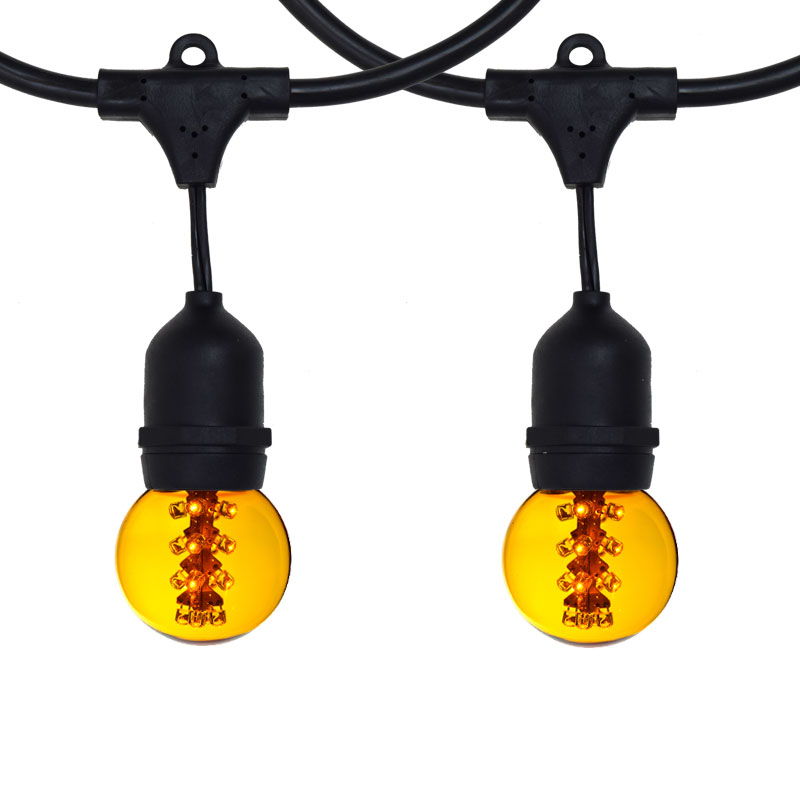 48' Yellow LED Designer Globe Light Kit - Black Suspended