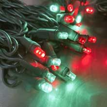 Red / Green LED String Light Strand Green Cord - 50 Lights  VM-G6523