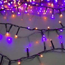  Multi-Function LED Compact Lights - Purple & Orange - 500 Bulbs - 36'