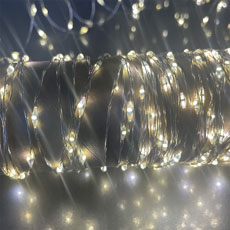 Multi-Function Micro LED String Lights Silver Wire - Warm White KM782849
