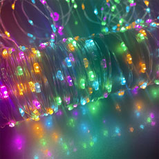 Multi-Function Micro LED String Lights Silver Wire - Multi-Color KM783432