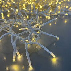  3000-Light Warm White LED White Wire Cluster Garland