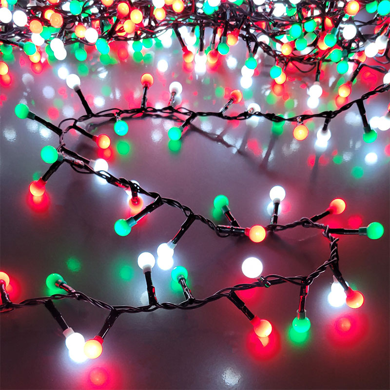 Multi-Function LED Compact String Lights - Red, Green & White - 36'