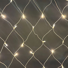 4' x 6' Net Style String Light Set - 100 Warm White Lights Clear Wire HB-4X6WWCL