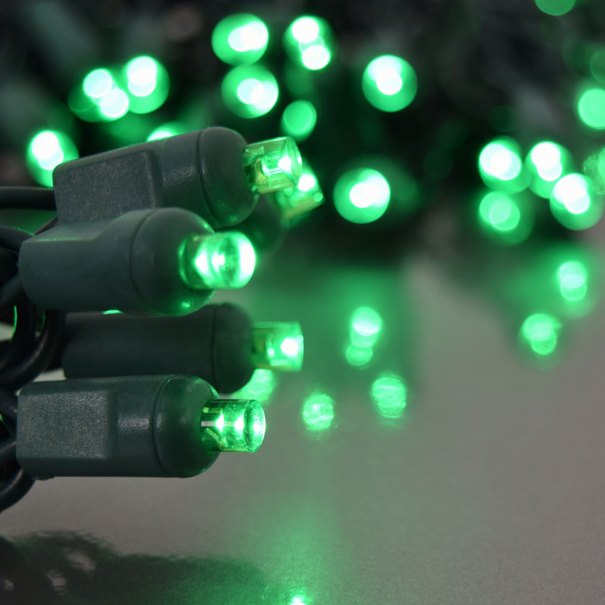 Green LED String Light Strand - 5mm - 50 Lights