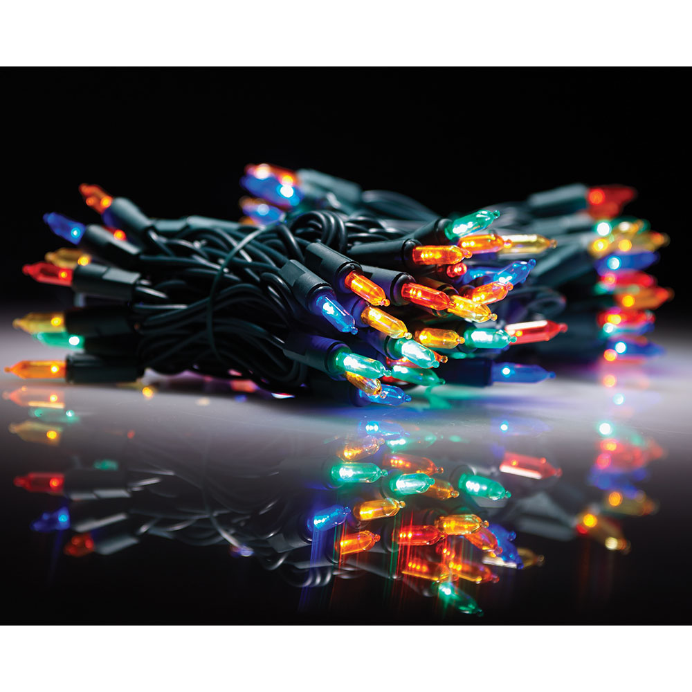 50L Multi-Color LED Mini String Lights – 12.5 ft – Green Wire 943152