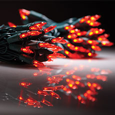 Red 100 LED String Lights - 22.6' Lighted Length 900234