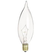 Clear 60W Bent Tip Decorative Bulbs