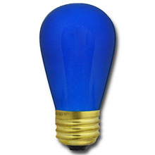 Blue Ceramic Light Bulb - 11 Watt S14 Medium Base
