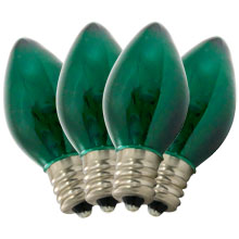 Transparent Green C7 Stringlight Bulbs - 4 Pack