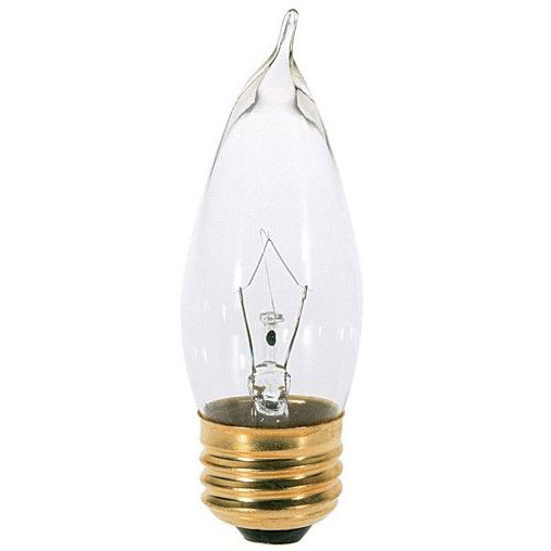 40W Bent Tip Clear Decorative Light Bulb