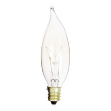 Clear CA8 Decorative Light Bulb w/ Bent Tip - 15W - 2 Pack 560979