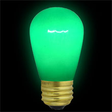 Green Ceramic S14 Light Bulb - 11 Watt