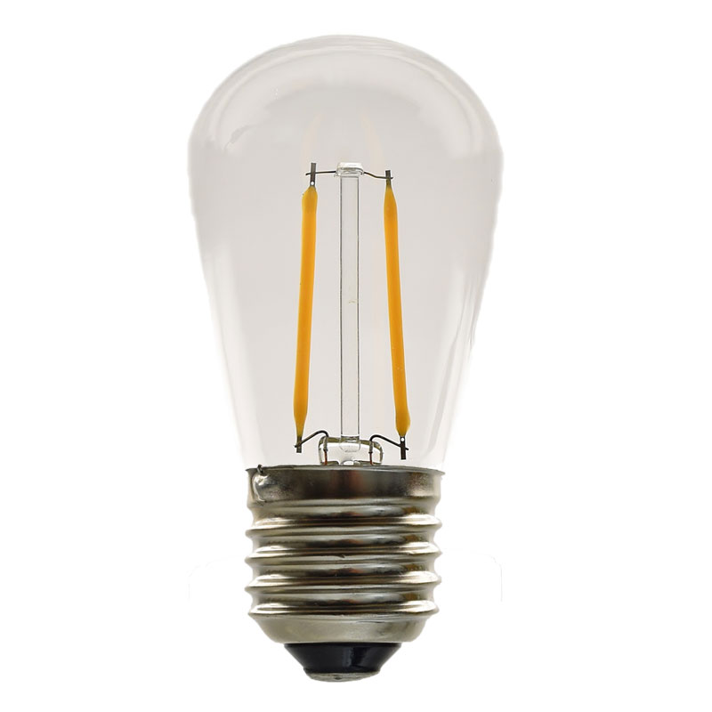 LED S14 Medium Base Light Bulb - Warm White - 2 Filament - 2W - Plastic LI-S14-WW/2F-PL