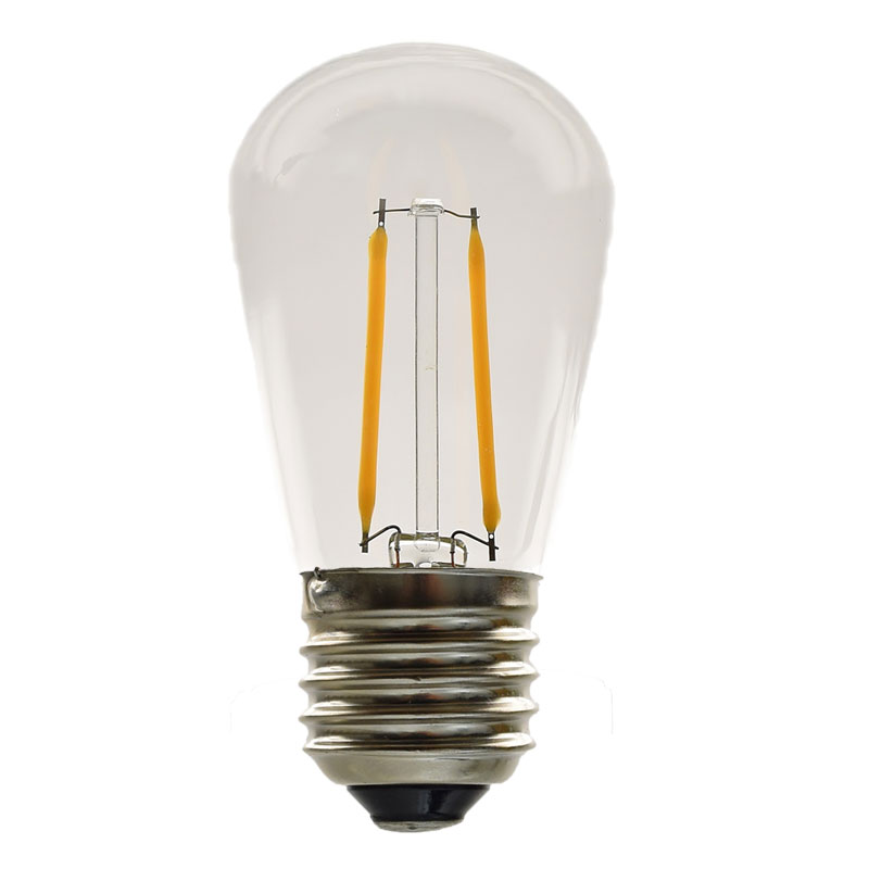 S14 Two Filament Warm LED Light Bulb - 2 Watts