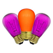 Mardi Gras Transparent Glass Light Bulb kit - 25 Pack B11S14-MGT-KIT