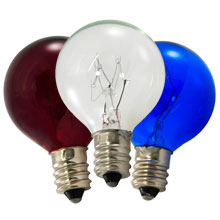 10 Watt C7 Patriotic Globe Light Bulb Kit - Candelabra Base