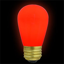 Red Ceramic Festival Light Bulb - 11 Watt S14 Medium Base