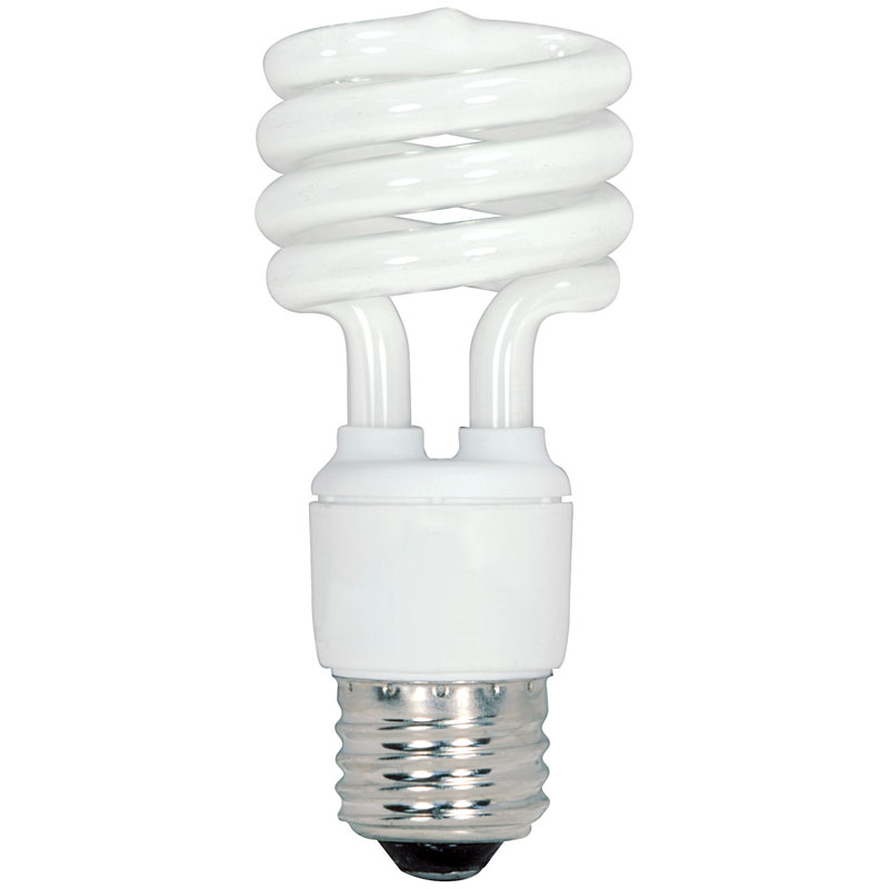 13W T2 Spiral CFL Light Bulbs - Warm White