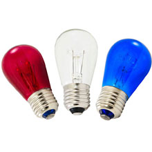 Red, White &amp; Blue Transparent Light Bulbs
