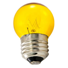 7.5 Watt S11 Medium Base Yellow Light Bulb